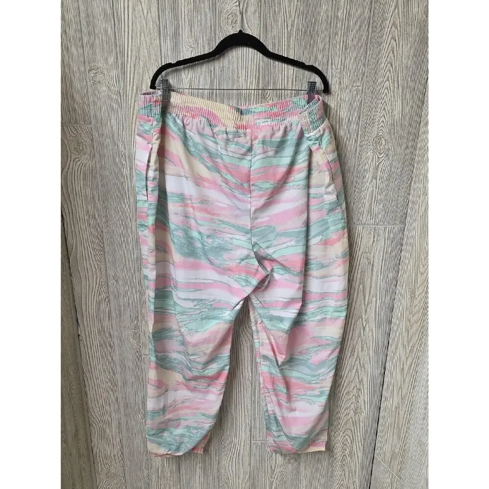 Adidas Pastel Watercolor Marble Print R.Y.V. Track Joggers Pants Womens 3X NWT